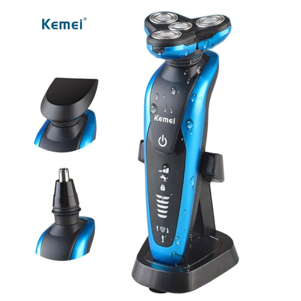 

Kemei 58892 3in1 Washable Rechargeable Shaver 3DFloating 3Blade Electric Shaving Razors Multifunction Men Face Care for dropship