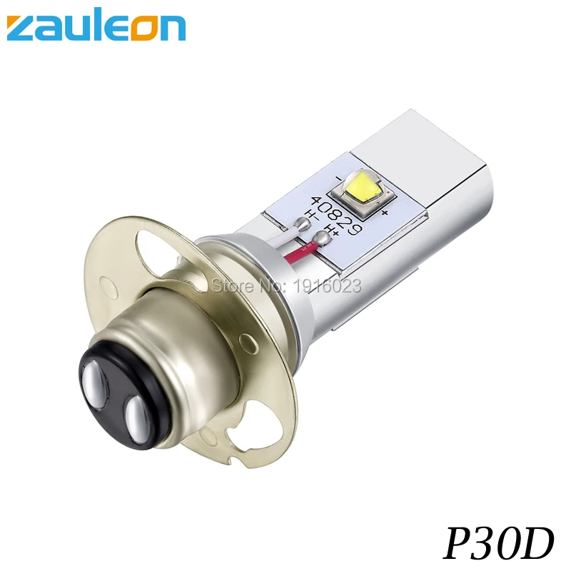 

Zauleon 1pcs LED P30D Bulb APF Motorcycle Led Headlight 970LM 6V 12V DC High Low Beam Fit most Motorcycle Scooter Headlamp