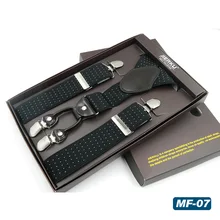 4 зажима мужские кожаные подтяжки в горошек взрослые ремни, брюки подтяжки Эластичные подтяжки Y-Back регулируемые подтяжки