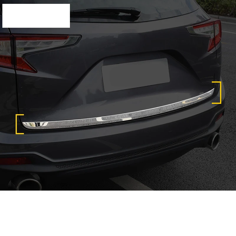 

Lsrtw2017 Carbon Fiber Stainless Steel Car Trunk Tail Gate Bumper Protective Strip Trims for Acura RDX 2019