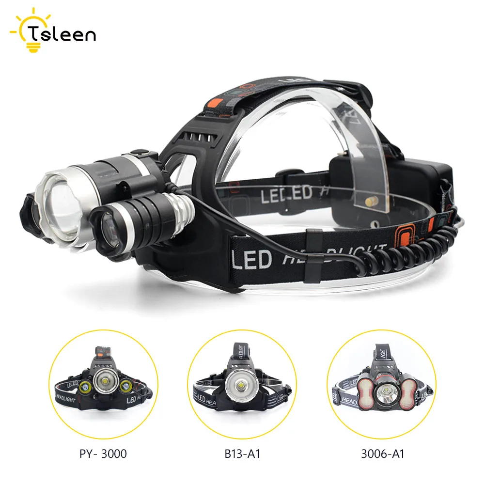 

High Power Cree T6/L2 LED Headlamp Motion/LUX Sensing Zoomable Head Light Camping Fishing lights Flashlight Torch