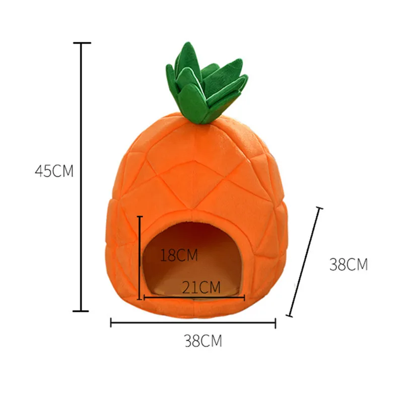 Cute Pineapple Kennel Cat Nest Teddy Dog Cotton House Bed Winter Warm Dog Cat Bed With Detachable Cushion Pet Products Cute Pineapple Kennel Cat Nest Teddy Dog Cotton House Bed Winter Warm Dog Cat Bed With Detachable Cushion Pet Products
