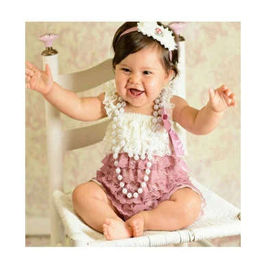 Детские кружевные комбинезоны для новорожденных; детский кружевной комбинезон для фотосессии; Рождественская одежда для маленьких девочек; одежда для дня рождения - Цвет: Ivory