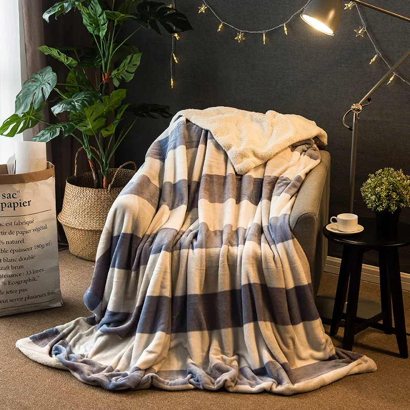 Зимнее шерстяное одеяло Ferret кашемировое одеяло теплое одеяло s флисовое клетчатое супер теплое мягкое одеяло на диван кровать 7A0808