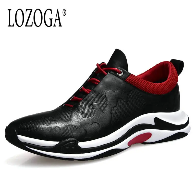 

Lozoga New Hotsell Men's Leather Shoes Cow Leather Casual Shoes Comfortable Lace Up Top Quality Men Fashion Sneakers Brand Flats