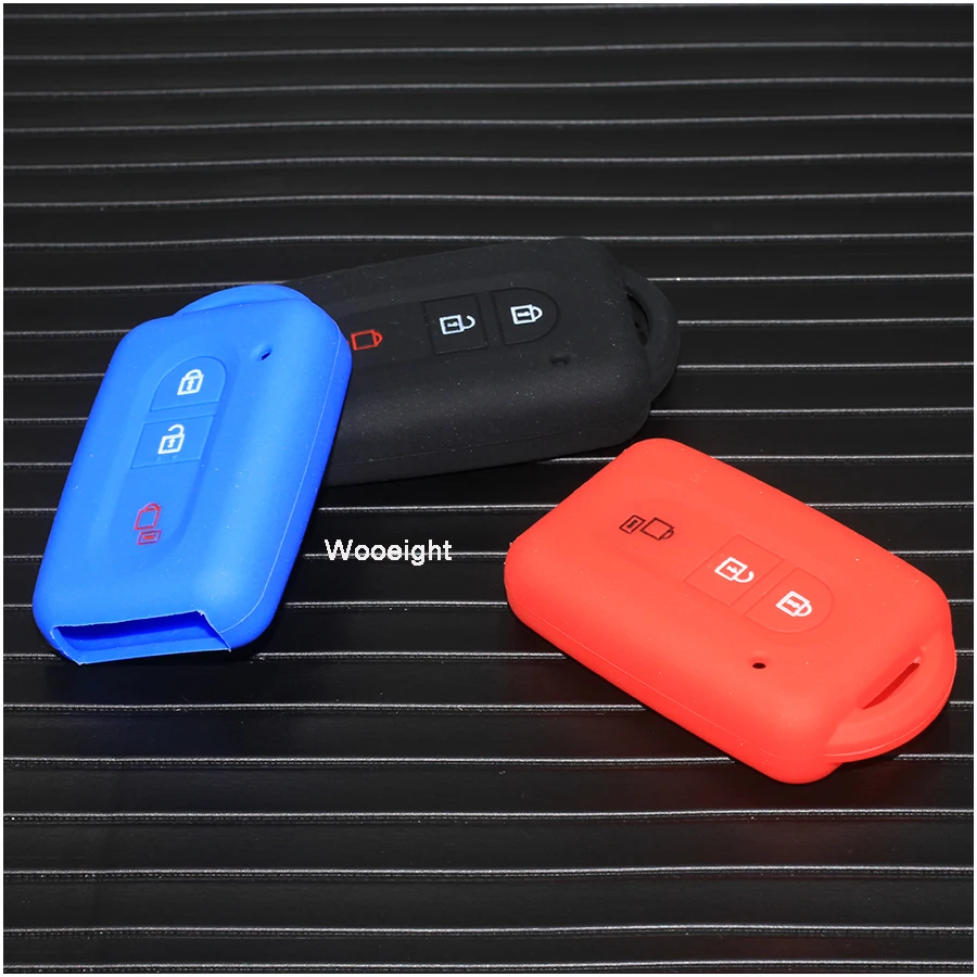Wooeight 3 Button Silicone Rubber Car Key Cover FOB Case For Nissan Qashqai X-Trail T31 Micra K12 Tiida C11 Remote Key Shell (5)