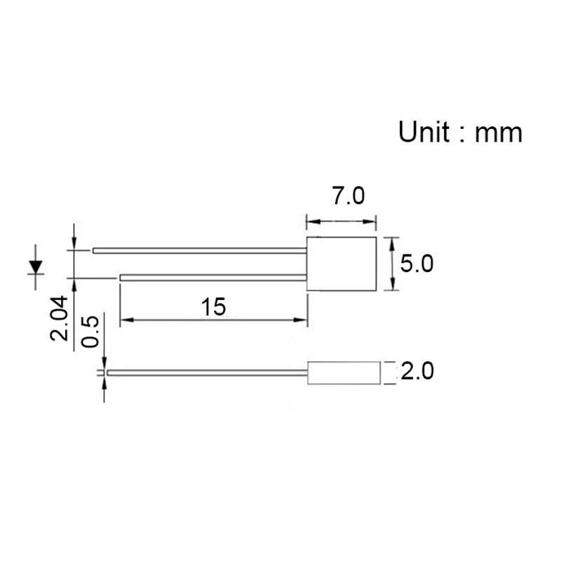 100 un. 2x5x7mm Blanco LED Rectangular LED Claro Agua Rectángulo Envío Gratuito