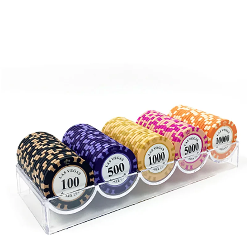 type 3 100 шт./компл. фишки для покера с акриловой коробкой Texas Hold'em 14g глина покер клуб монеты казино - Цвет: type 3