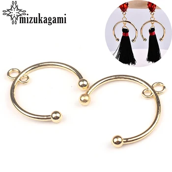 

2017 New 10pcs/lot Zinc Alloy Gold Geometry U Porous Connector Charms Linker For DIY Earrings Jewelry Accessories