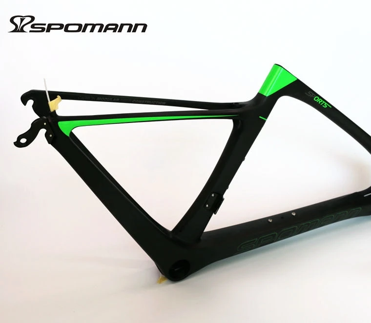 Flash Deal Newest 3 colors SPOMANN Racing 700C Road bike matte UD full carbon fibre bicycle frames+fork+seatpost+headsets+BB Free shipping 15