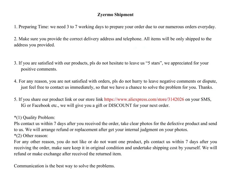 5. shipment