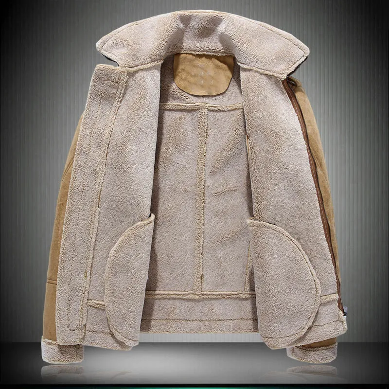 suede leather coat khaki 05