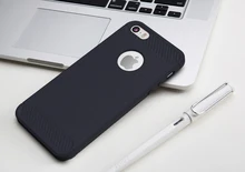 Cyato Phone Case Bumper On The For iPhone 5 5S SE 6 6S 7 8 Plus Carbon Fiber Texture Brushed Soft Silicone TPU Back Cover Cases