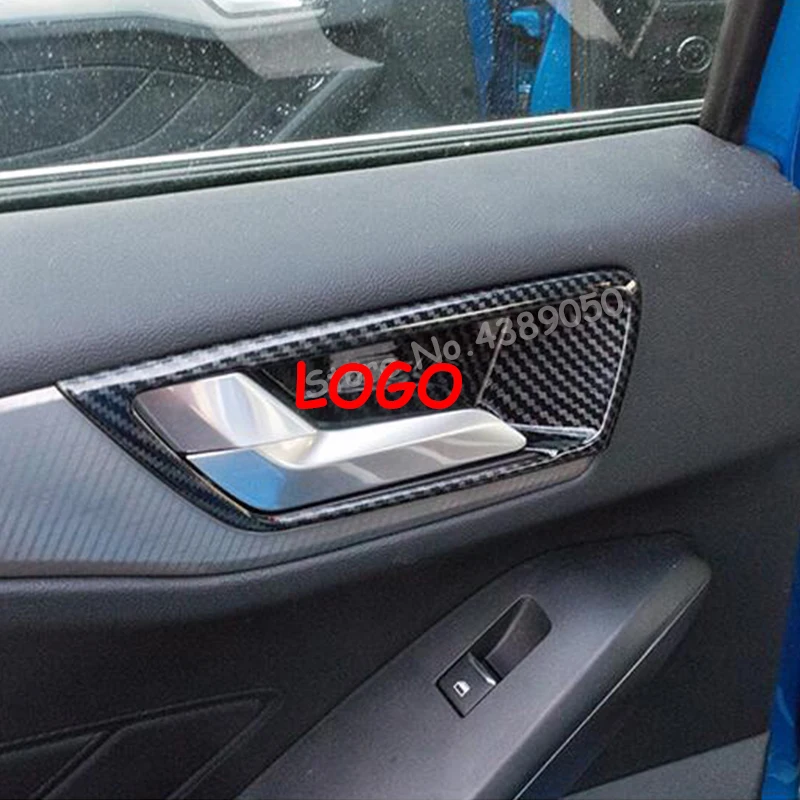 Для Ford Focus ABS матовая/углеродное волокно внутренняя дверь автомобиля защитная втулка рамка Крышка отделка автомобиля Стайлинг Аксессуары 4 шт