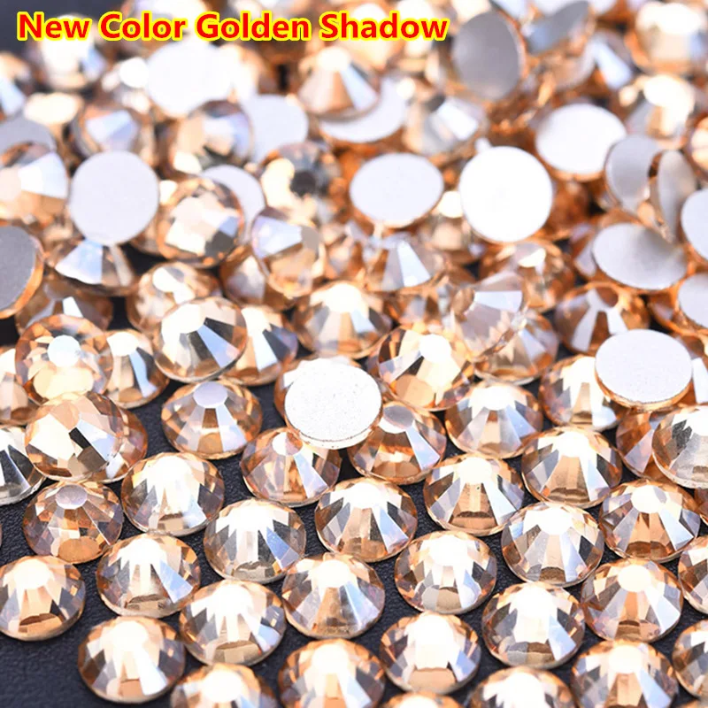 

New Color ss3 - ss30 2028 Gold Champagne Glass Crystal Non Hotfix Rhinestone Non Hot Fix Rhinestone Glitter Nail Art Stone