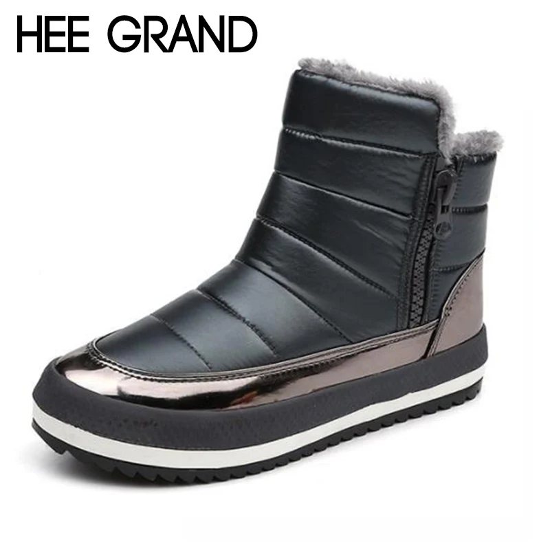 

HEE GRAND 2018 New Women Fashion Snow Boots Winter Shoes with Zipper Waterproof Vamp Platform Ankle Boots Mujer Shoes XWX7195