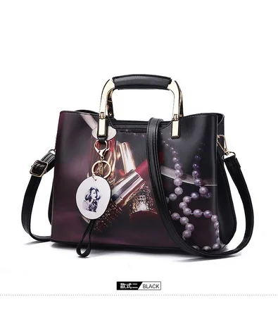 Abend Schultertasche Leder Raum einkaufstasche schwarzes Muster Stücke Oder blau Messenger himmel Beige Ems Dhl blau freier Tasche 20 Lässig Weiblichen brown Handtasche Gemalt Frauen Durch Bags aFfxz