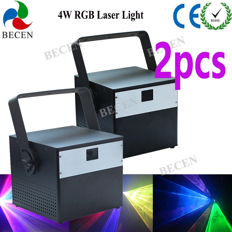 2pcs Remote controller 4000wm RGB Animation Laser 4W LIDA Effect DMX