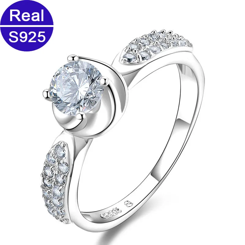 BSL Online Store Real 925 Sterling Silver Fine Jewelry 0.5 ct Zirconia Cheap Wedding Rings For ...