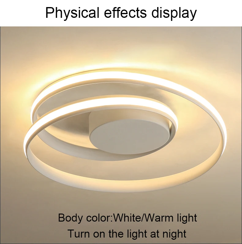 AC85-265V потолочные светильники, светодиодный светильник для гостиной, спальни, кабинета, дома, современный белый или черный потолочный светильник