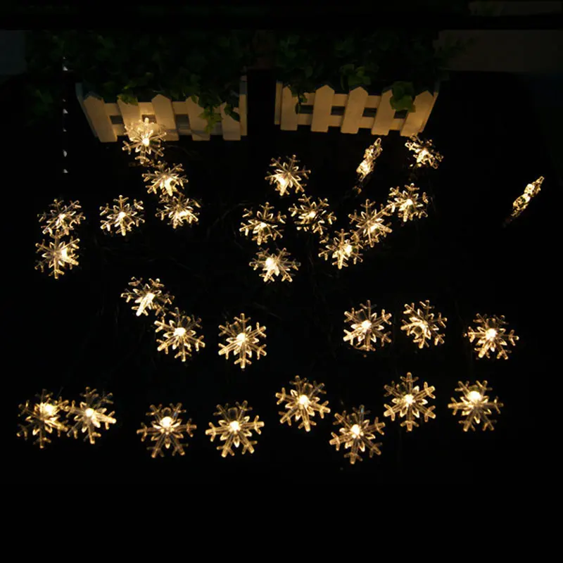 

SPLEVISI 4.8M Snowfake 20 led solar light lamp lluces solares para exterior for garden patio square decoration outdoor