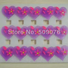 15 шт./лот 3 шт. свет мягкая Резина Led брошь значок привело груди булавку с «любящее сердце» для фиолетовый украшения свадебные