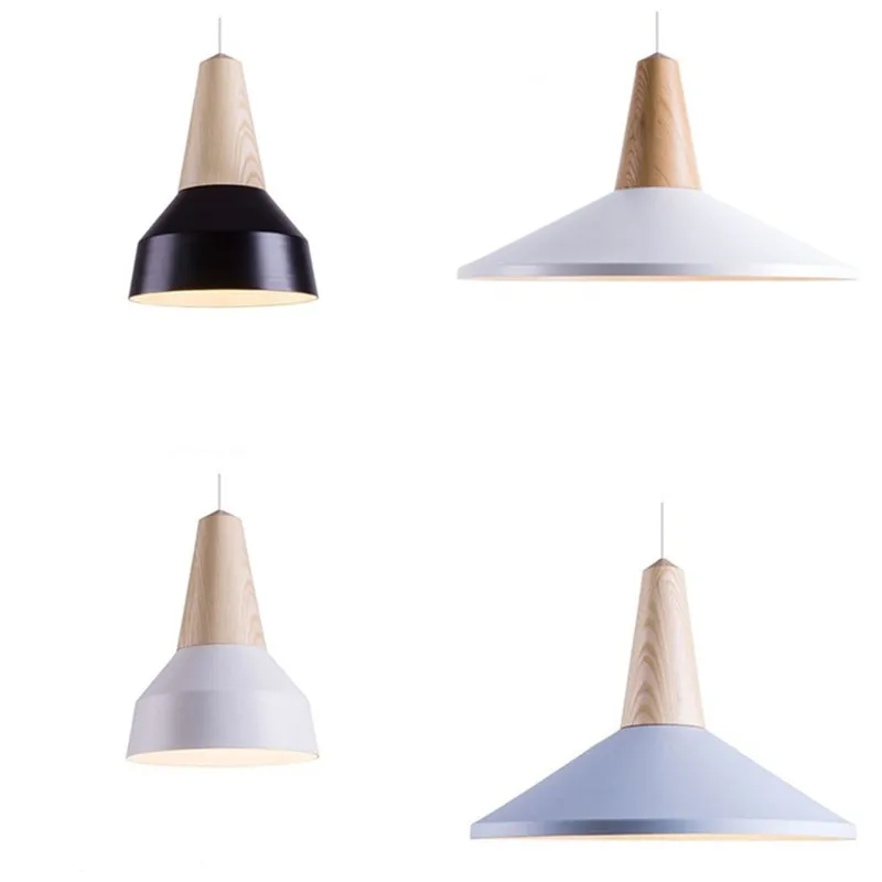 

Modern Wood Dining Room Lights Pendant Lamp Art Pendant Lights Lamparas Colorful Aluminum lamp shade Luminaire For Home Lighting