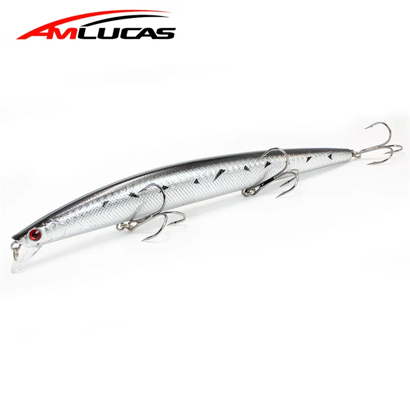 Amlucas طعوم صيد سمك البلمة 18 سنتيمتر 23.8g الصلب Wobblers Crankbait 3D عيون الطعم الاصطناعي المرقط بايك الكارب الصيد اكسسوارات WW9