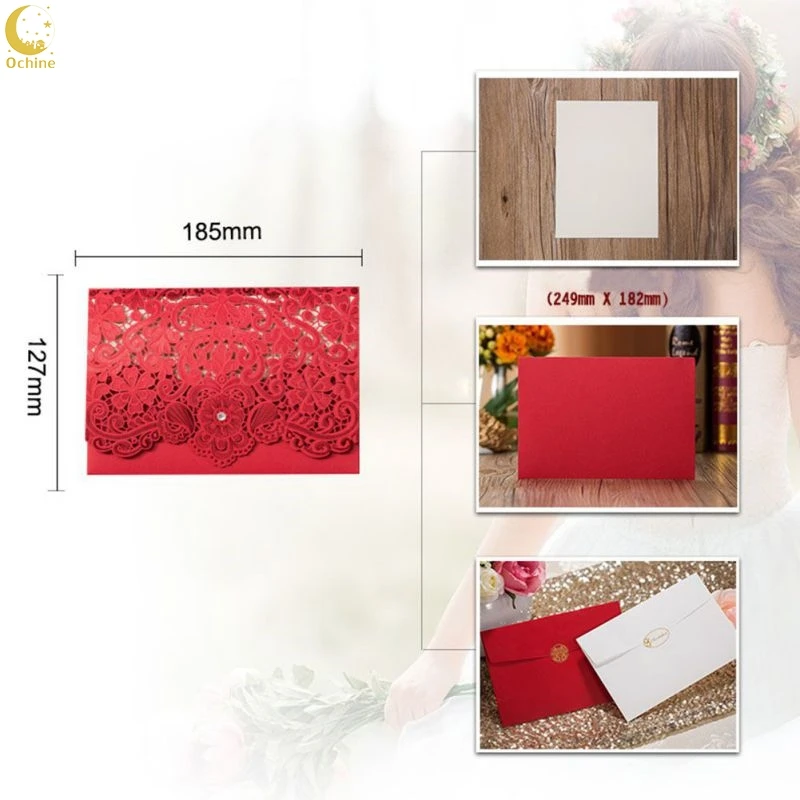  Ochine Invitation Card 10 Pieces Of European Laser Hollow Stamp Blank Inner Page Wedding Invitation - 33053791522