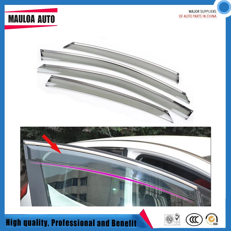 

4 Piece Injection molding trim vent shade rain sun wind deflector window visor for city 08-14 15-17 2008-2014 2015-2017