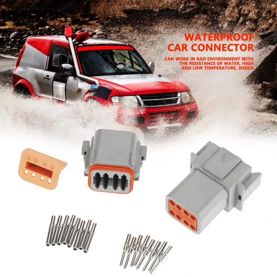 

5 Sets 8 Pin Wire Way Connector Car Waterproof Electrical Wiring Connector Terminal Wire Cable Connector 14GA/16-22AWG