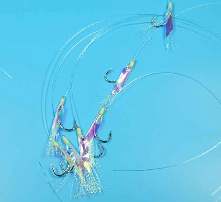 Flash de Pescador Plataformas de Pele de Peixe com Líder Sabiki Fluorcarbono 100 Pcs no Mar 9 Cheap Anzóis