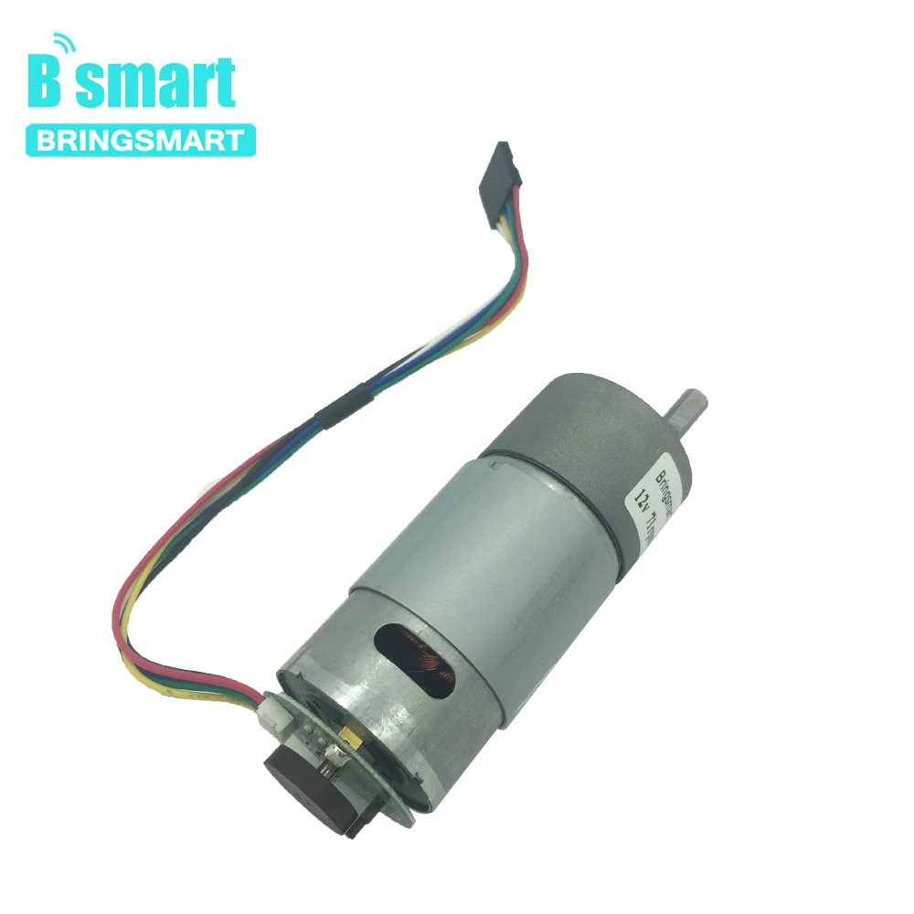 

Bringsmart DC 12V Measuring Geared Motor JGB37-555B 5-640rpm DC Encoder Motor 60kg Large Torque With Mini Encoding Disk Motor