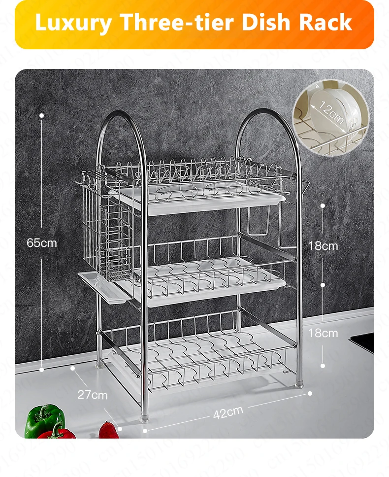 2/3 Слои Многофункциональный Нержавеющая сталь блюдо сушильный шкаф-органайзер для кухни сушилка для посуды стеллаж для хранения посуда сушки полка