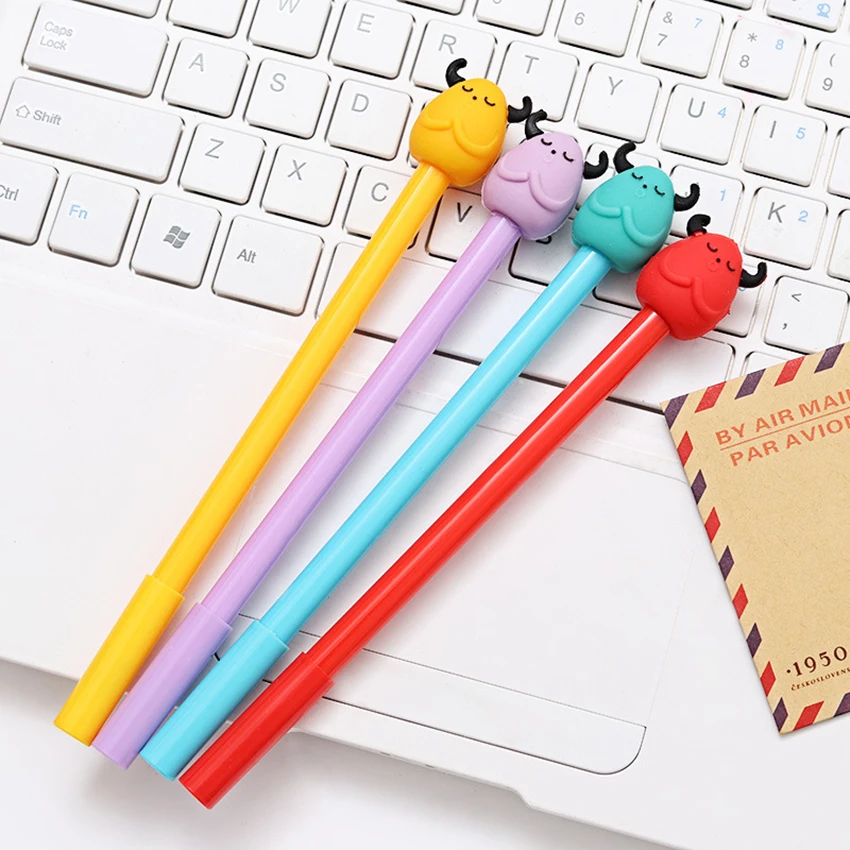 1 PC 0.28mm Cute Black Little Devil Gel Pens Kawaii Stationery Material Escolar Office School Supplies Papelaria Kids Gifts | Канцтовары
