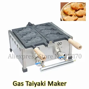 Газовая непригорающая машина Taiyaki, маленькая Коммерческая Машина, 3 шт., пекарь для рыбы, вафель, снэки, пищевая утварь, деревянные ножи