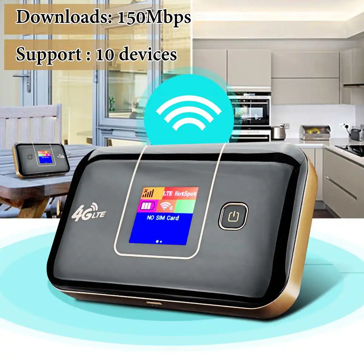 

Portable 4G LTE Mobile WiFi Router Wireless Pockets Secure Hotspot 150Mbps High Speed 8000mAh Charger Support SIM TF Card Slot