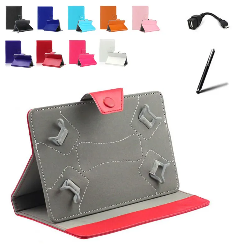 

For ASUS MeMO Pad FHD 10 ME302KL ME302C 10.1" Universal Tablet PU Leather Magnetic Cover Case +OTG Cable +Stylus