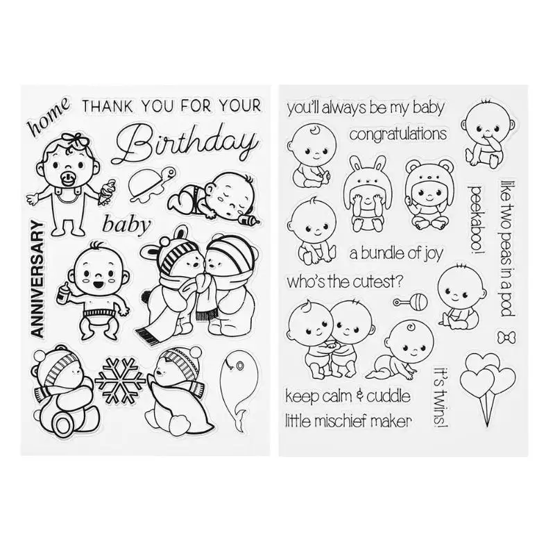 

Transparent Clear Silicone Stamps Seal for DIY Scrapbooking Photo Album Paper Craft Decorative Embossing Cute Babies Stamp Sheet