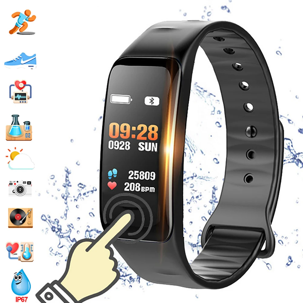 Cena Bransoletka fitness C1S inteligentny zegarek wodoodporna inteligentna bransoletka pulsometr zdrowie bransoletka z nadajnikiem dla sportu PK Mi Band 4