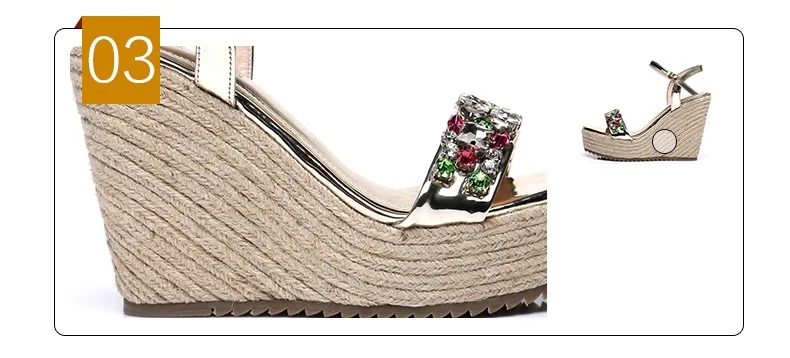 45_2016 New Fashion Summer Luxury Platform Wedge Sandals Womens Small Size Designer Golden High Heels Shoes Online Good Quality