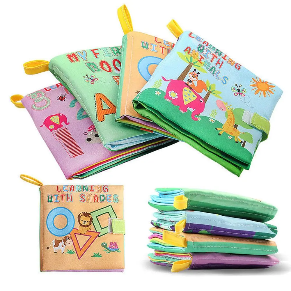 

Colorful 4 Style Learning Things Soft Cloth Baby Book With Rustle Sound Musical Toy Newborn Baby Educational Toys