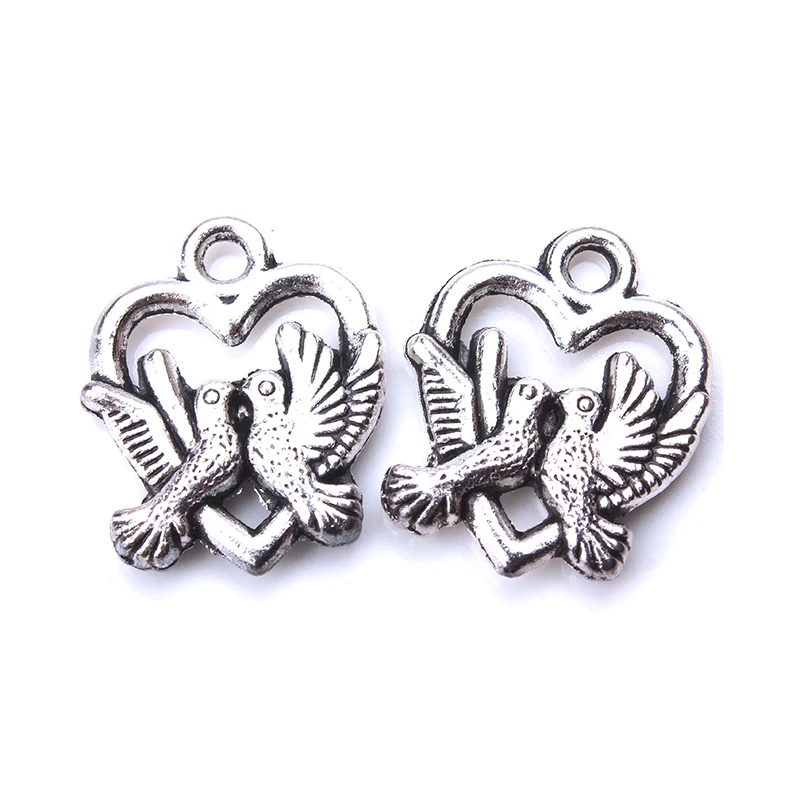 10pcs-lot-19-x-14mm-Love-bird-Charms-Antique-Silver-Tone-Great-for-Wedding-Designs-or