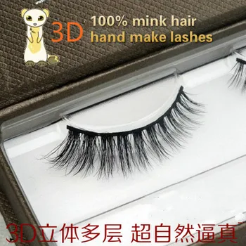 

2016 New 1 Box 1 Pair 3D mink False Eyelashes 100% Real Mink Eyelashes Natural Handmade Makup High quality False Eyelashes