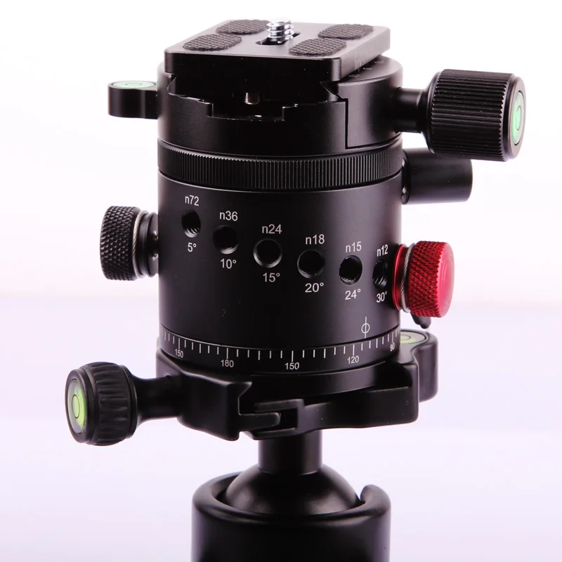 360 Degree Panoramic Ballhead Clamp 10 Indexing Head Rotator with Quick Release Plate for Camera Tripod Head