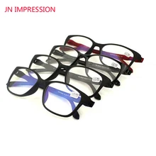 JN впечатление 4 шт. в упаковке, защищающими от вредного синего излучения, очки для чтения, Для мужчин Для женщин высокое качество TR90 Материал чтения очки по рецепту+ 1,0-4