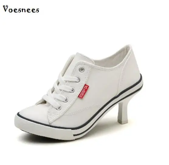 

Boots Women PU Shoes 2018 New Women's Shoes High Heels 7cm Female PU Pumps Lady's Boots Ankle Lace-Up Thin Heels Shoes