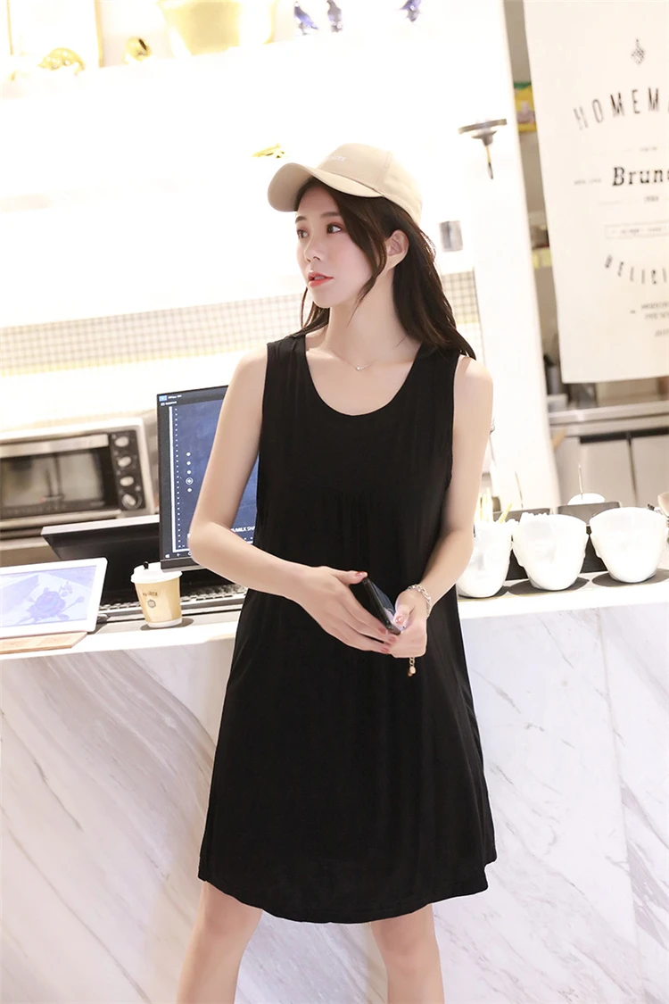 Nursing Dress Summer loose Maternity Dresses Sleeveless Pregnancy Dress for Pregnant Women Daily Home Wearing Maternity Clothes (17)
