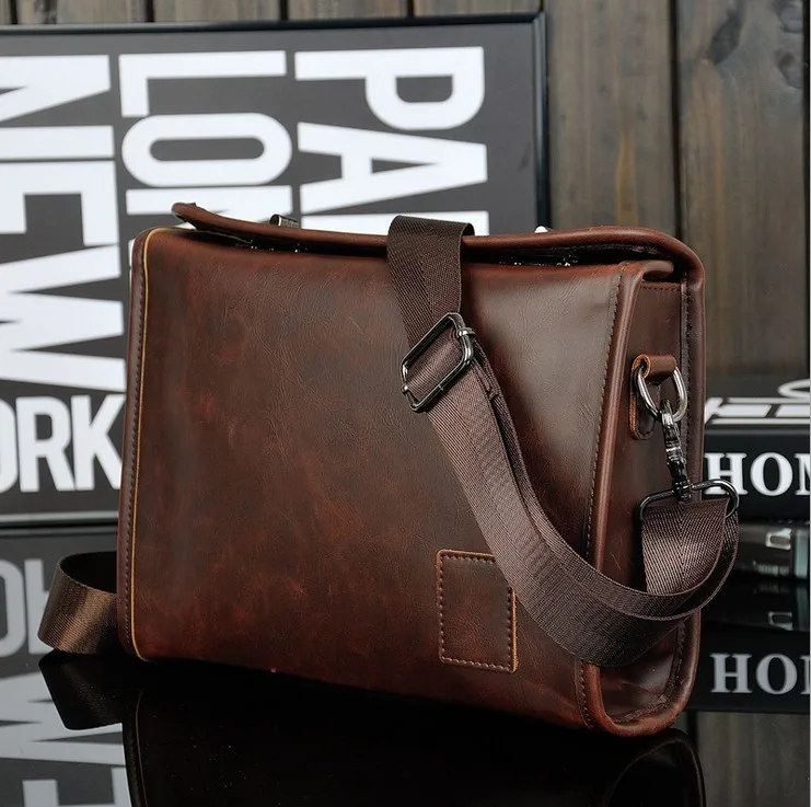 

Crazy horse leather men's bags Restoring ancient ways men leisure shoulder inclined shoulder bag