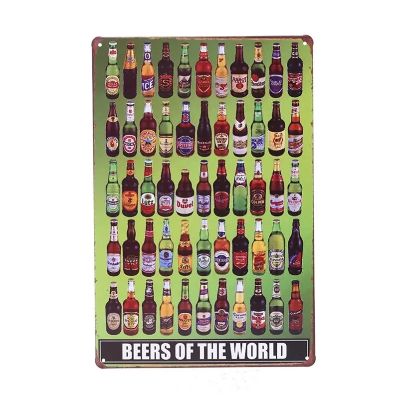 Beers of the world винтажная жестяная вывеска бар Домашний Декор стены Ретро металлический художественный плакат